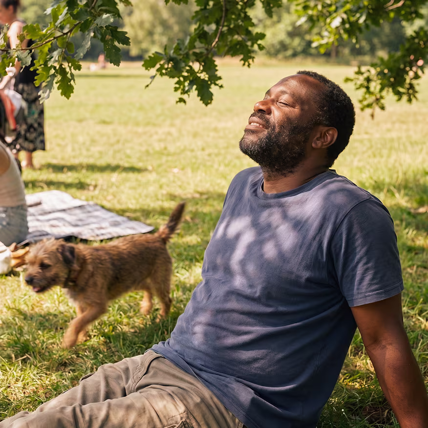 Person using the Liven app to feel calmer
