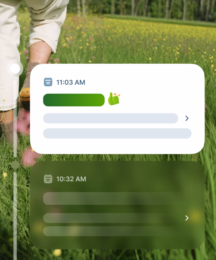 A journaling prompt in the Liven app in the evening